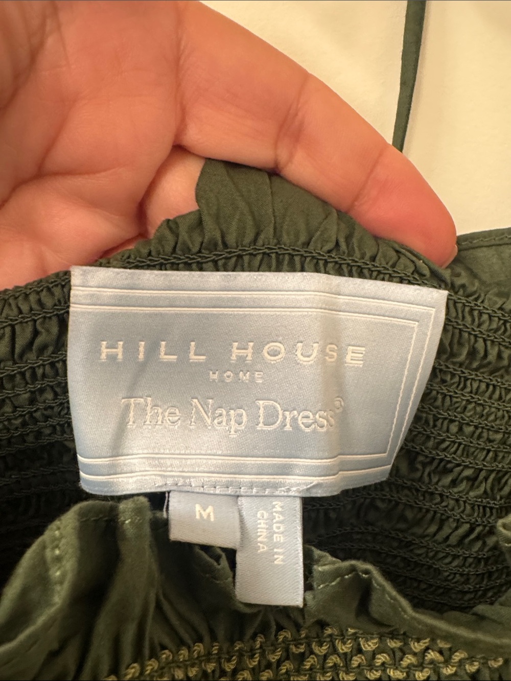 Hill House The Nap Dress Forest Green Smocked Square-Neck - like new! - Picture 3 of 9